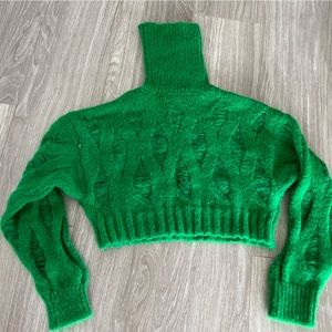 Zara green turtleneck sweater